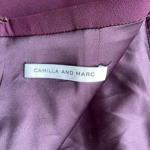 CAMILLA AND MARC Sz10 Plum asymmetrical fitted highwaised midi pencil skirt 🥇 - Picture 11 of 13